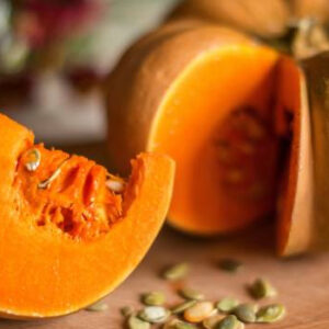 Potiron épluché et coupé